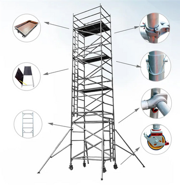 OEM tragbarer Gerüst-Aluminium-Mobilgerüstturm mit Rädern