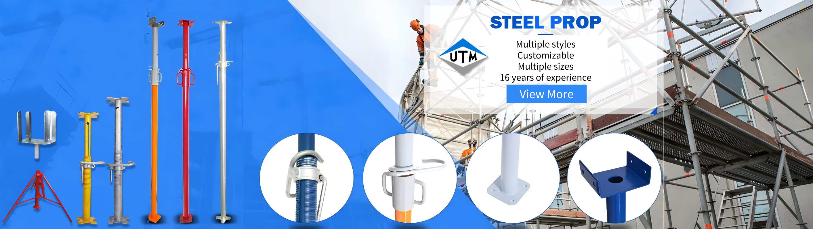 Stützkonstruktion aus Stahl für den Bau